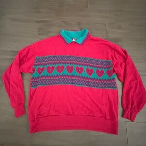 Nucleus vintage ladies hearts sweatshirt sweater large 80s childhood cute